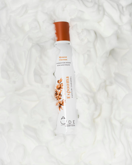 Mousse soin pour cheveux fragrance caramel